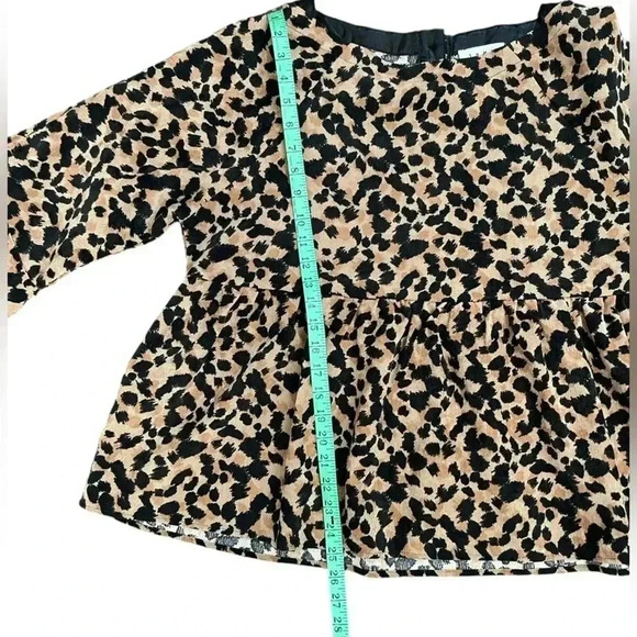 THML Leopard mobwife  print babydoll flutter sleeves top size XL - Picture 9 of 11